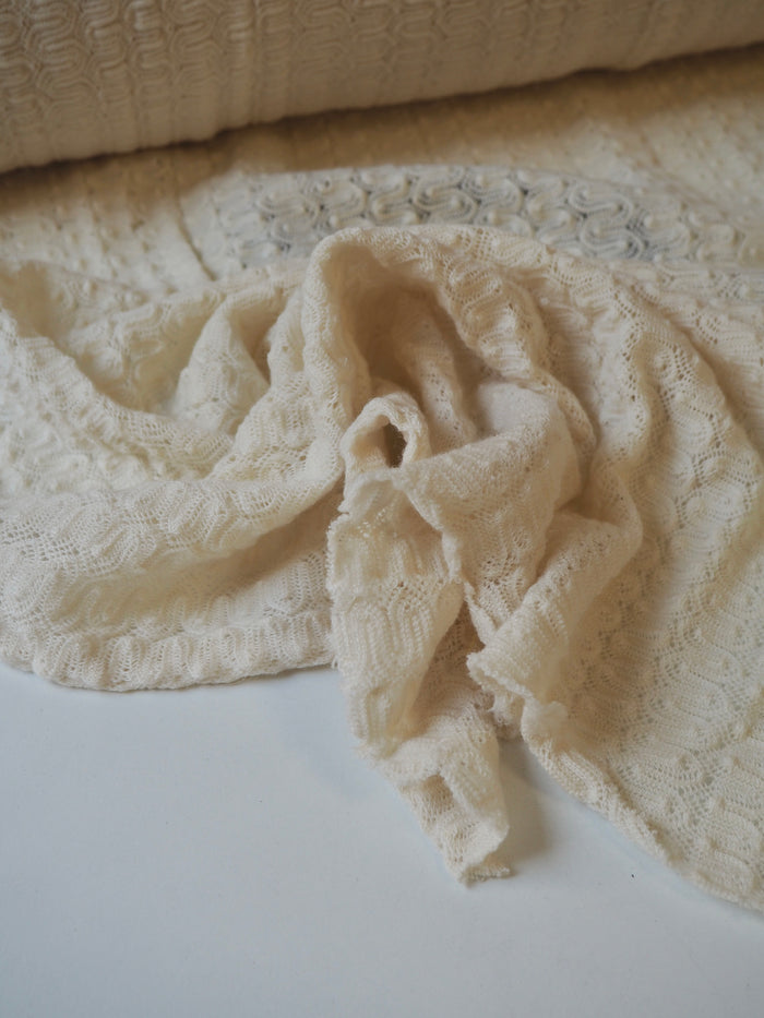Cream Wavy Wool Knit