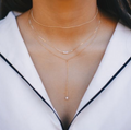 Dainty Pearl Lariat Necklace
