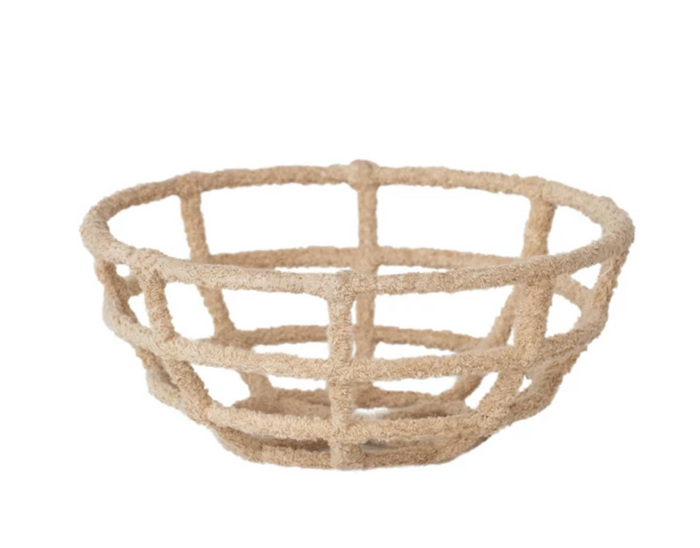 Decorative Metal & Cotton Terry Cloth Wrapped Bowl