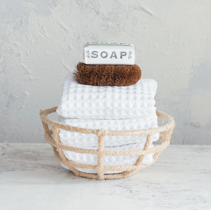 Decorative Metal & Cotton Terry Cloth Wrapped Bowl