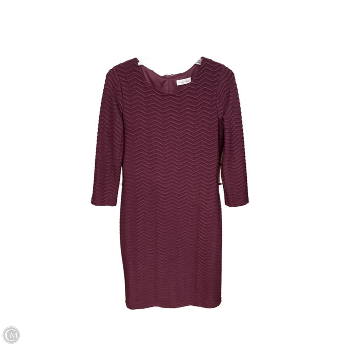 Dress Casual Midi By Calvin Klein In Maroon, Size: S