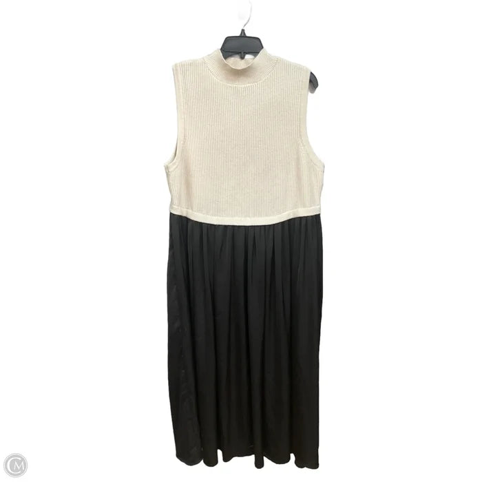 Dress Casual Midi By Eloquii In Blue & Cream, Size: 2x