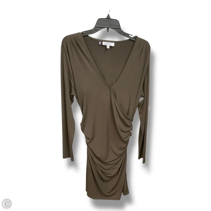Dress Casual Midi By Jennifer Lopez In Brown, Size: Xl