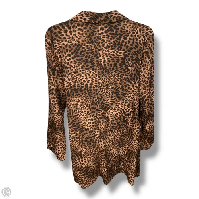 Dress Casual Midi By Time And Tru In Animal Print, Size: L