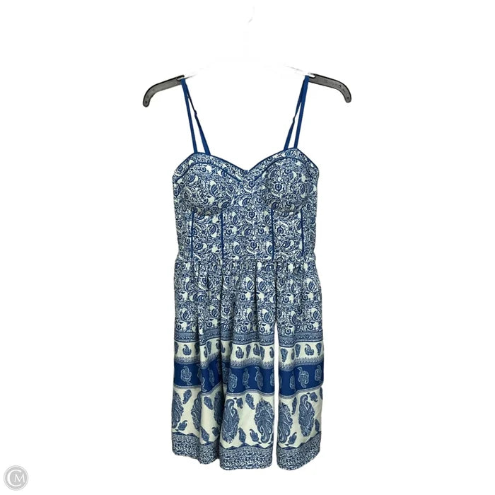 Dress Casual Short By Band Of Gypsies In Blue & White, Size: S