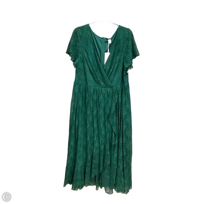 Dress Party Long By Clothes Mentor In Green, Size: 2x