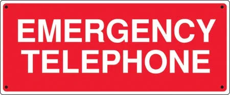 Emergency Telephone Aluminum Sign - 24"w x 12"h - UnitedSign