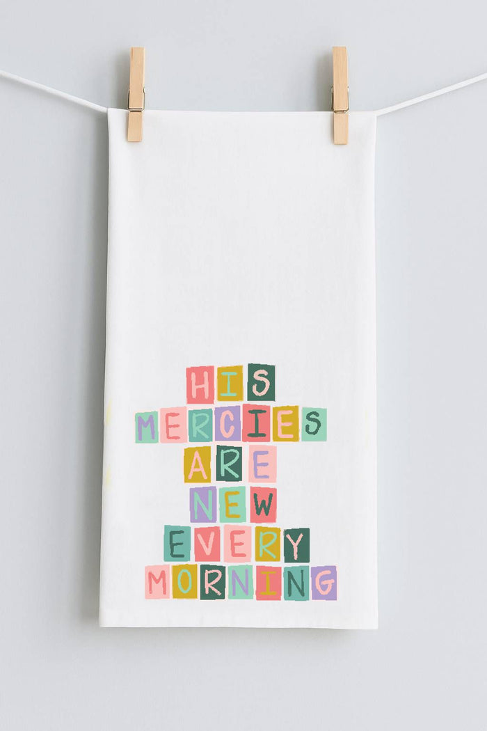 Emma His Mericies Are New Tea Towel