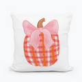 Emmalee Pink Bow Pumpkin Pillow