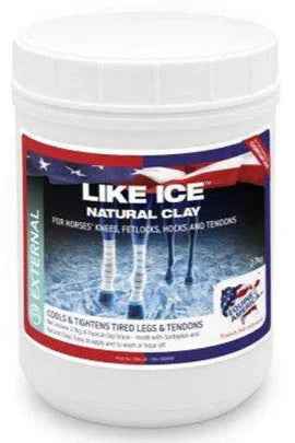 Second view of the Equine America Like Ice 2.7kg tub showing the product label