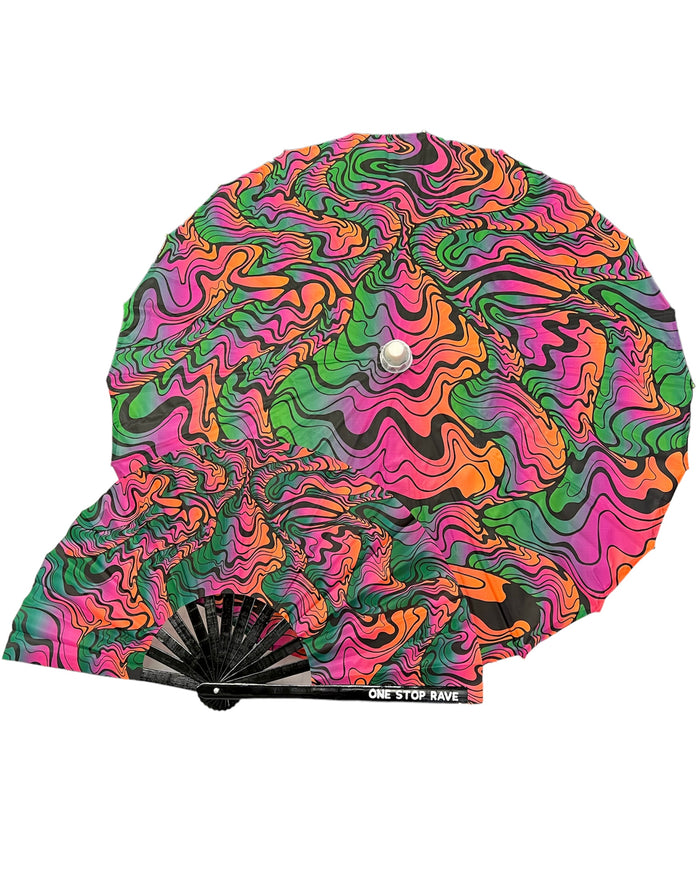 Extraterrestrial Parasol & Hand Fan, Parasol, - One Stop Rave