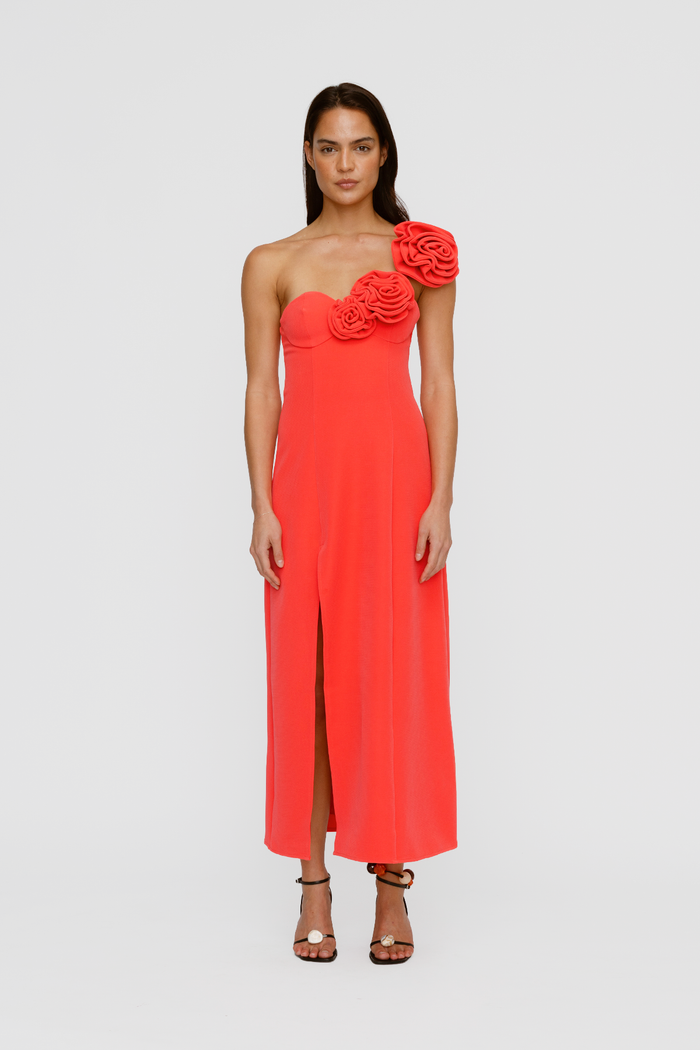 Flores Midi Dress - Berry