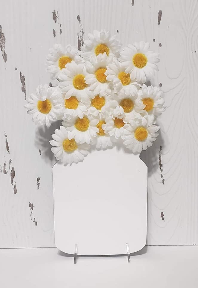 Flower mason jar with acrylic feet included