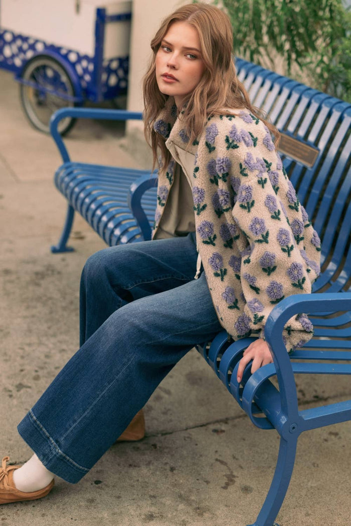 Flowered Sherpa Jacket