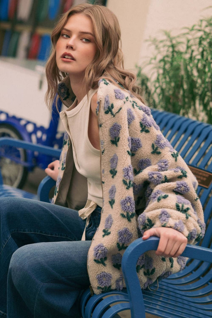 Flowered Sherpa Jacket