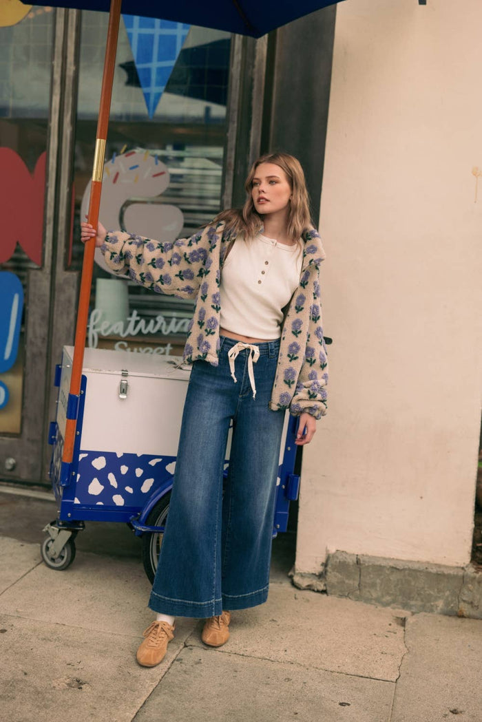 Flowered Sherpa Jacket
