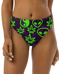 Ganja Graffiti Recycled High Waisted Bottoms, High-Waisted Bottoms, - One Stop Rave