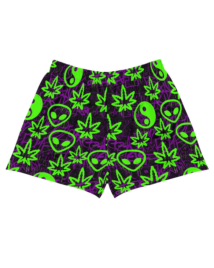 Ganja Graffiti Shorts, Athletic Shorts, - One Stop Rave