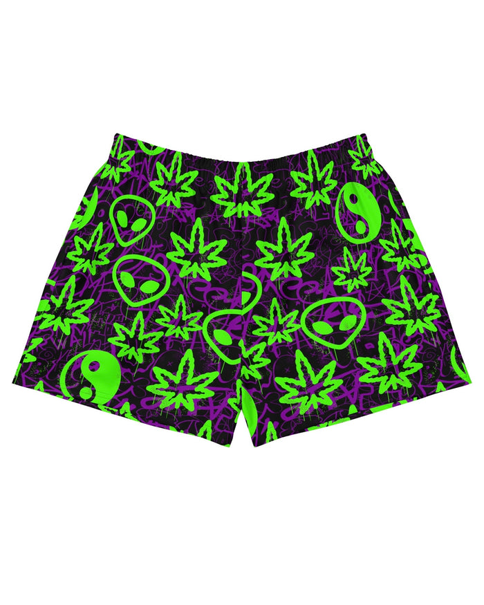 Ganja Graffiti Shorts, Athletic Shorts, - One Stop Rave