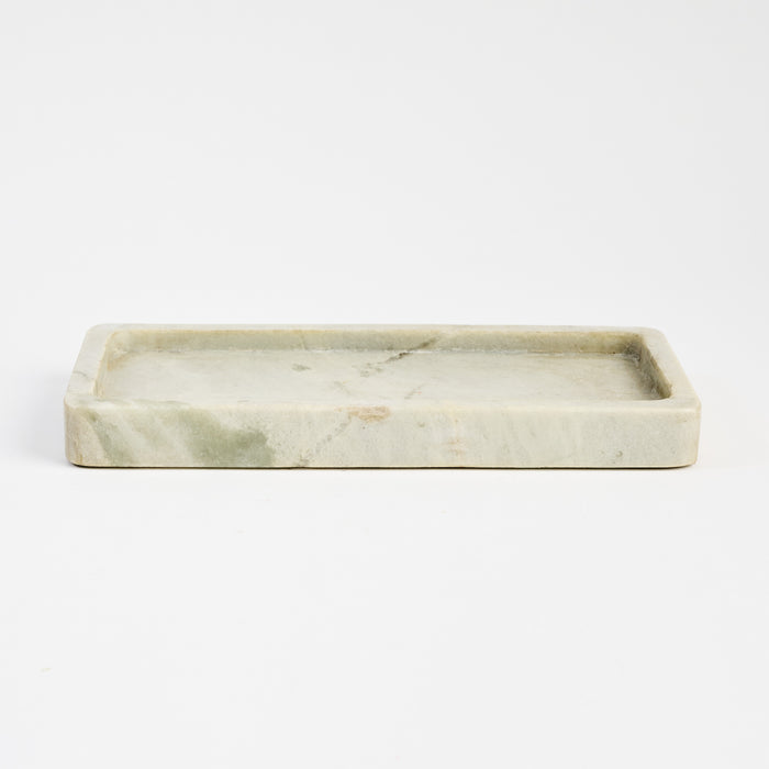 Green Melange Marble Tray on a white background at Addison West