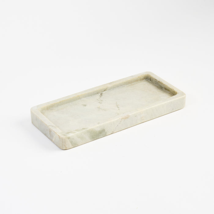 Green Melange Marble Tray on a white background at Addison West