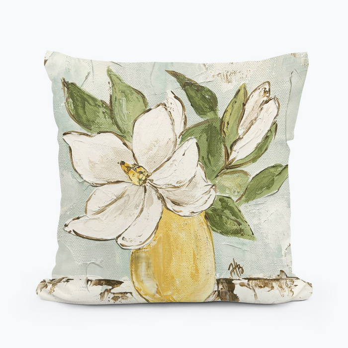 Haley Magnolia Yellow Vase Pillow
