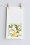Haley Magnolia Yellow Vase Tea Towel