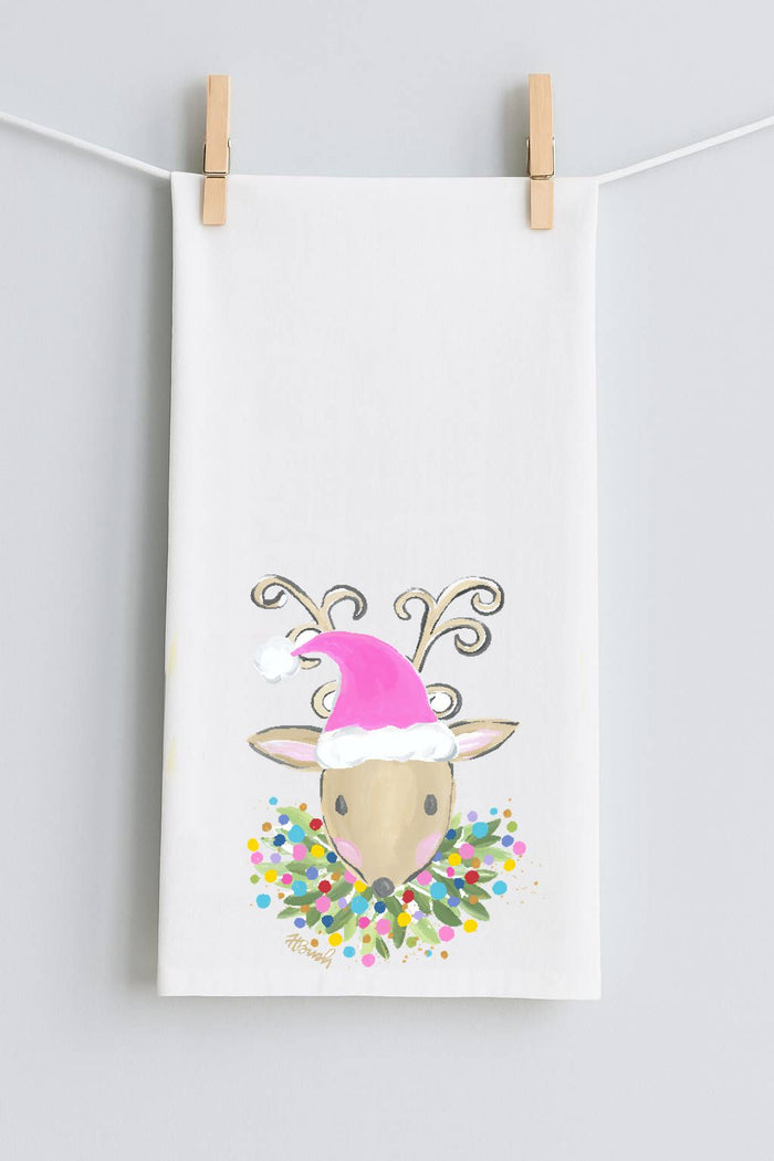 Haley's Curly Anthers Reindeer Tea Towel