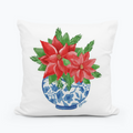 Haley's Poinsettia in Chinoiserie Bowl Pillow