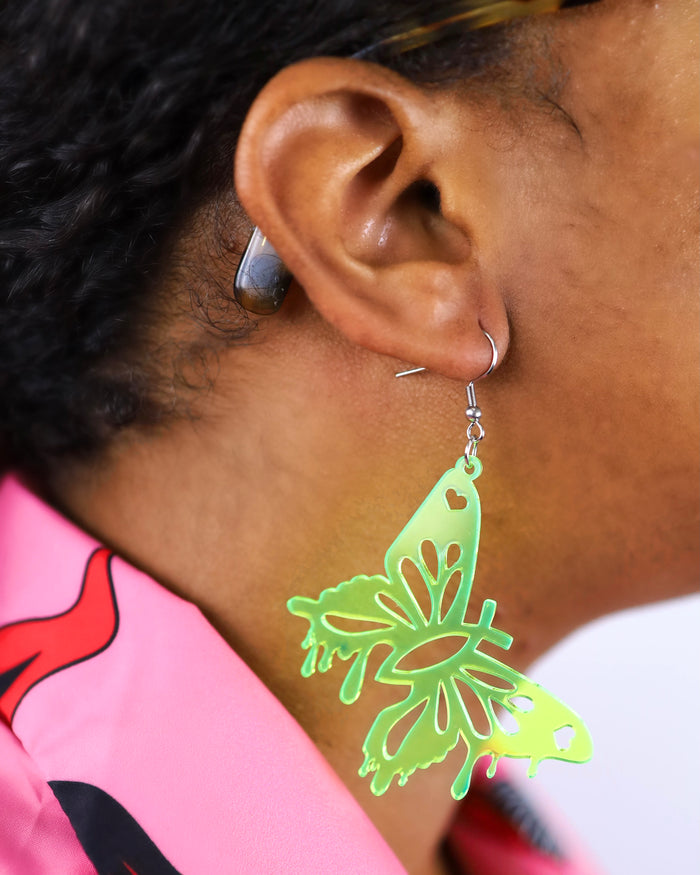 Butterfly Trip Earrings, Dangle Earrings, - One Stop Rave