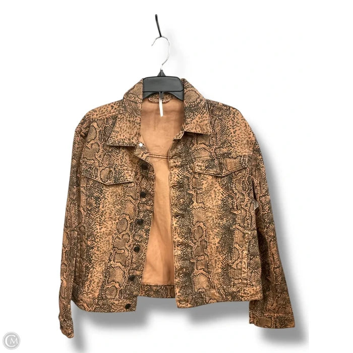 Jacket Denim By Free People In Animal Print, Size: Xs