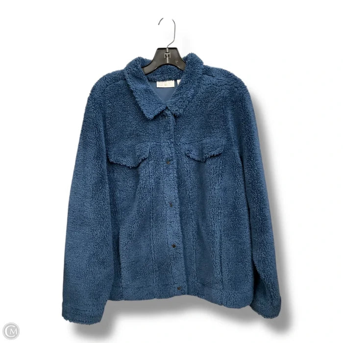 Jacket Faux Fur & Sherpa By Belle By Kim Gravel In Blue, Size: Xl