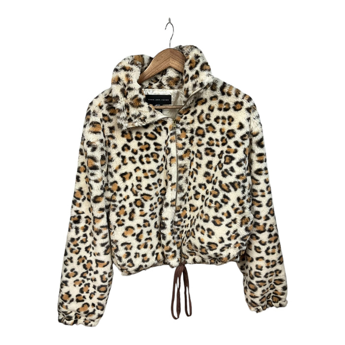 Jacket Faux Fur & Sherpa By Clothes Mentor In Animal Print, Size: L