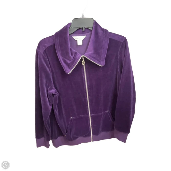 Jacket Fleece By Christopher And Banks In Purple, Size: L