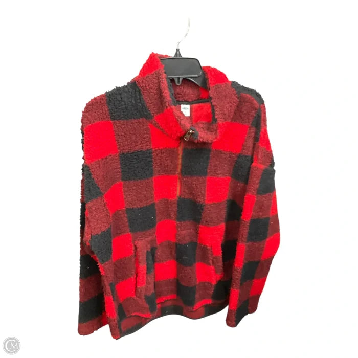 Jacket Fleece By Old Navy In Plaid Pattern, Size: Xl