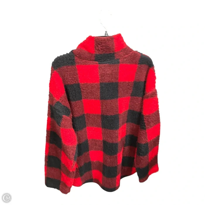 Jacket Fleece By Old Navy In Plaid Pattern, Size: Xl