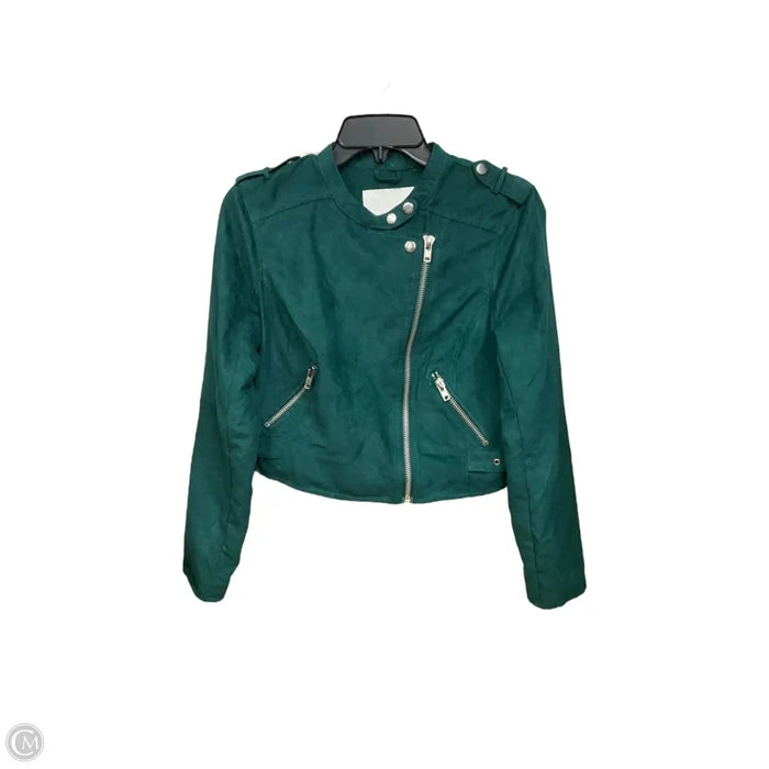 Jacket Moto By Bar Iii In Green, Size: M