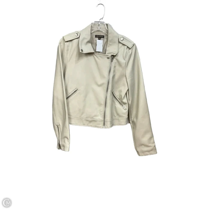 Jacket Moto By Shinestar In Tan, Size: M