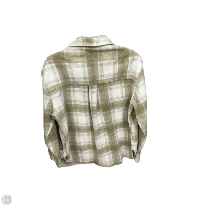 Jacket Shirt By American Eagle In Plaid Pattern, Size: S