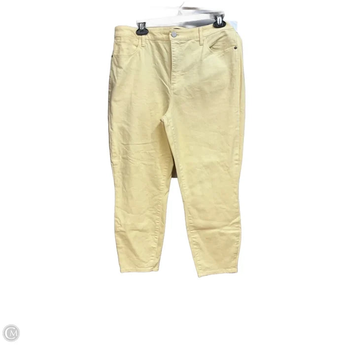 Jeans Cropped By Talbots In Yellow Denim, Size: 14