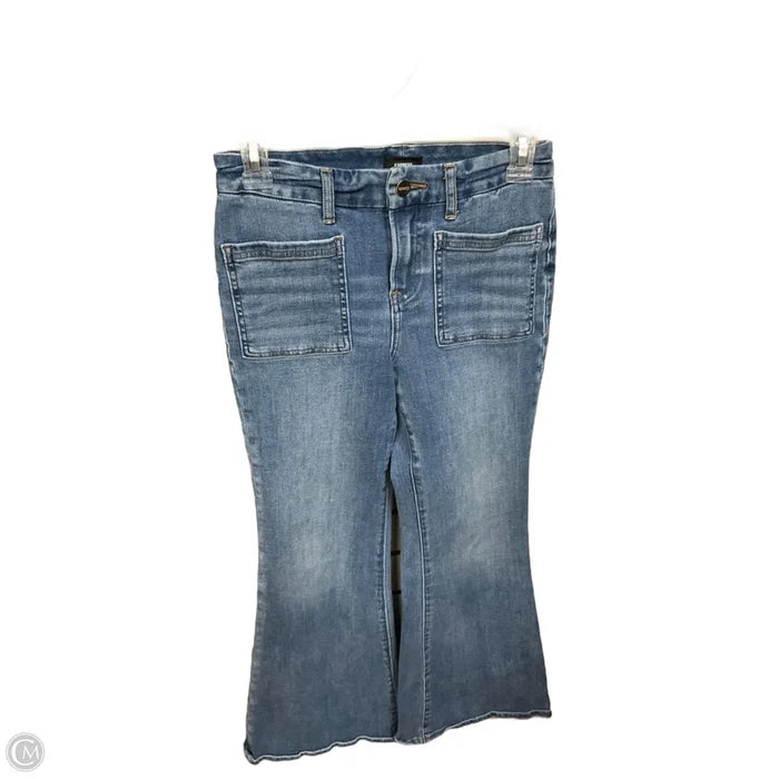 Jeans Flared By Express In Blue Denim, Size: S