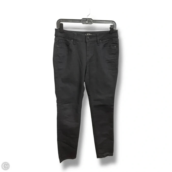 Jeans Skinny By Loft In Black Denim, Size: 4p