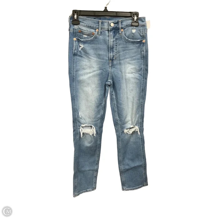 Jeans Straight By Gap In Blue Denim, Size: 4