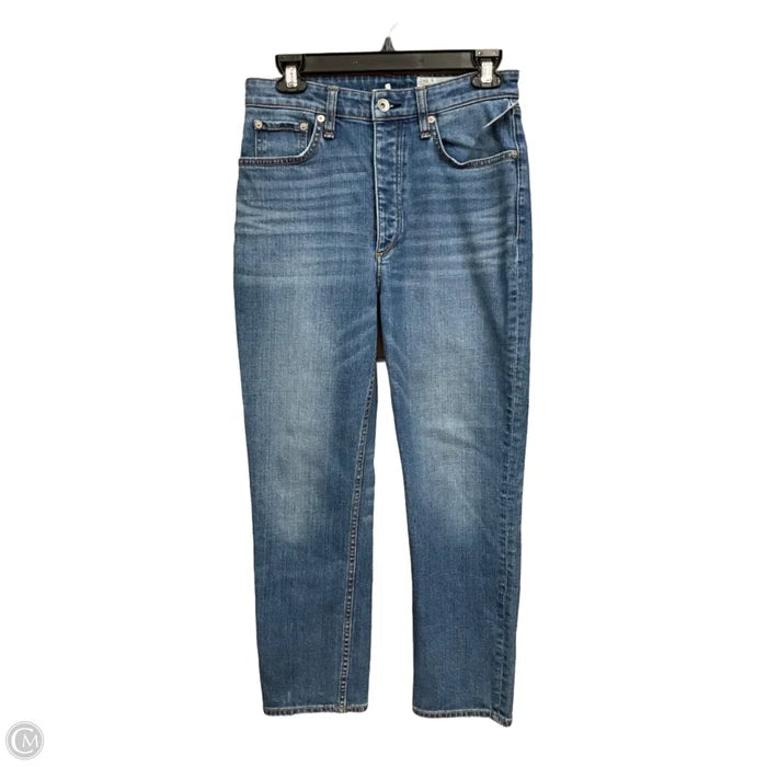 Jeans Straight By Rag And Bone In Blue Denim, Size: 4