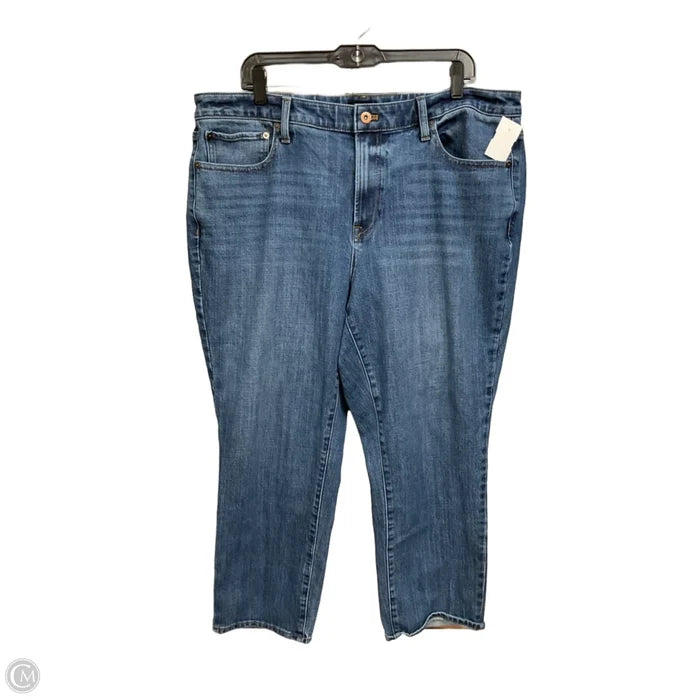Jeans Straight By Talbots In Blue Denim, Size: 18
