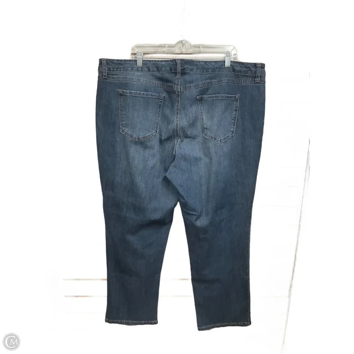 Jeans Straight By Terra & Sky In Blue Denim, Size: 22
