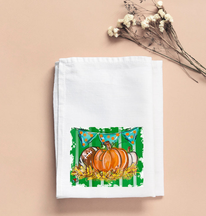 Jennieâ Pumpkins Football Tea Towel