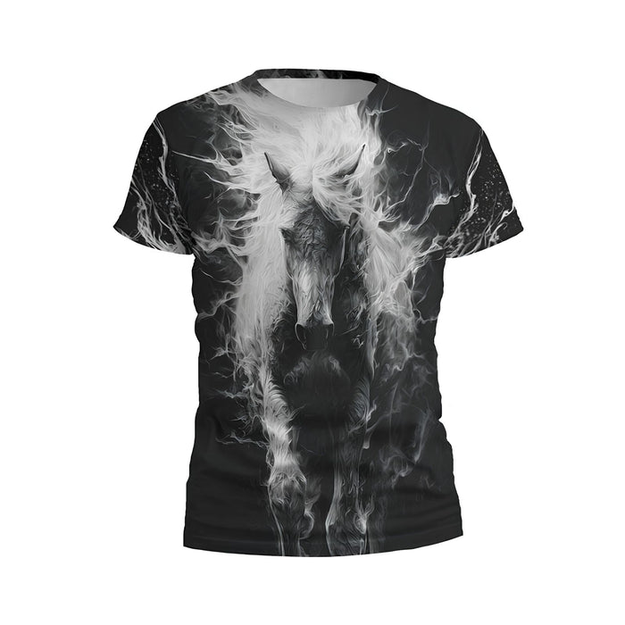 Kids Mighty White Horse Print Athletic T-Shirt