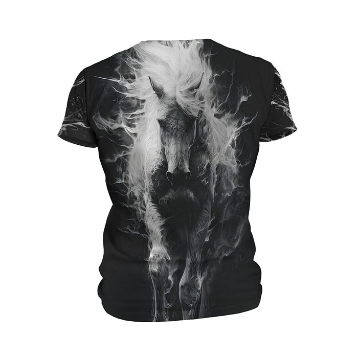 Kids Mighty White Horse Print Athletic T-Shirt