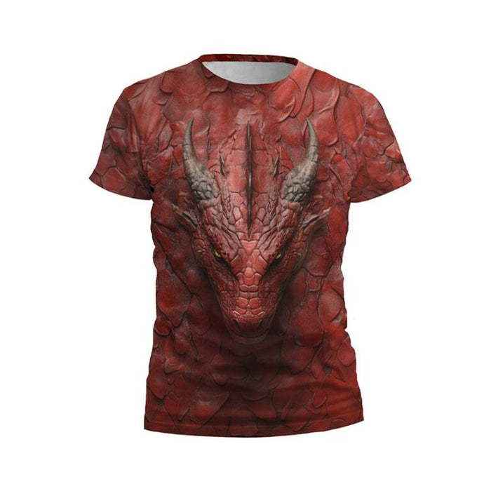 Kids Red Dragon Print Athletic T-Shirt